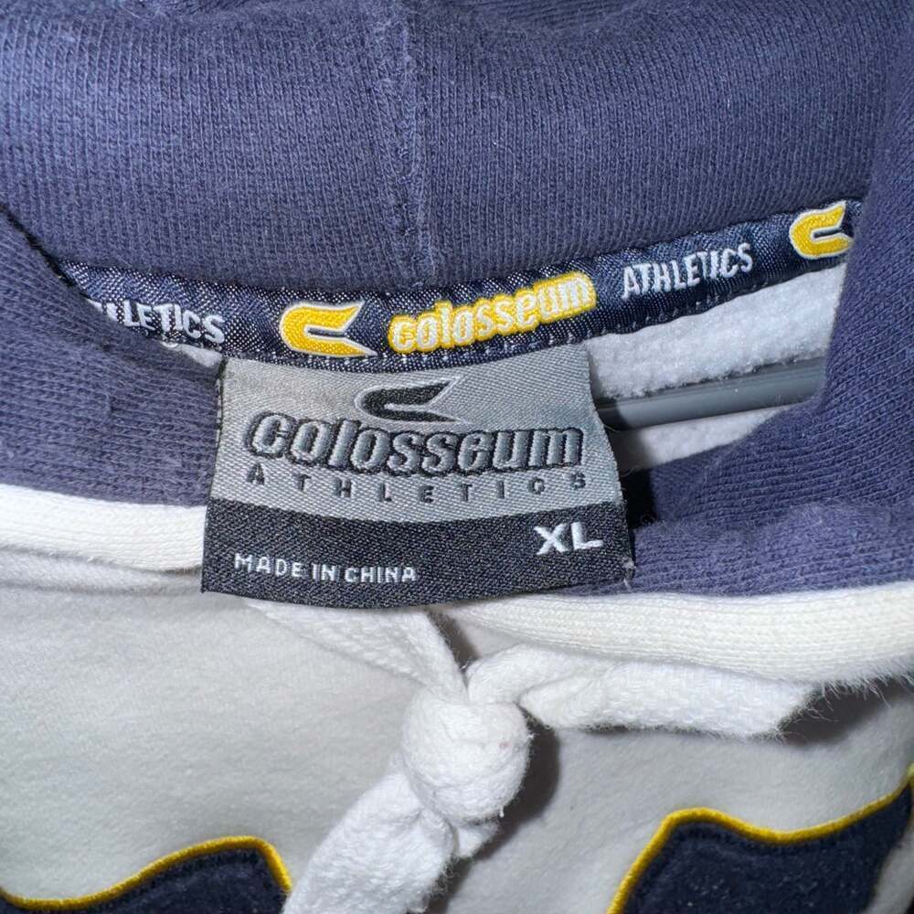 Vintage Colosseum University of Michigan Block M Hoodie Blue thick warm game day - Picture 5 of 12